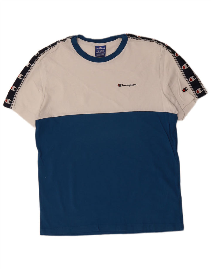 Ανδρικό γραφικό T-Shirt Champion Top από μεσαίο μπλε χρώμα, βαμβακερό