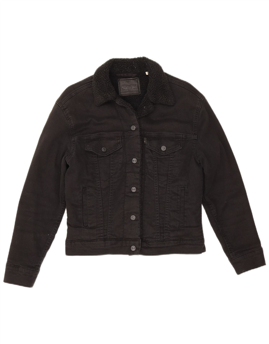 Γυναικείο τζιν σακάκι Levi's Sherpa UK 6 XS μαύρο βαμβακερό
