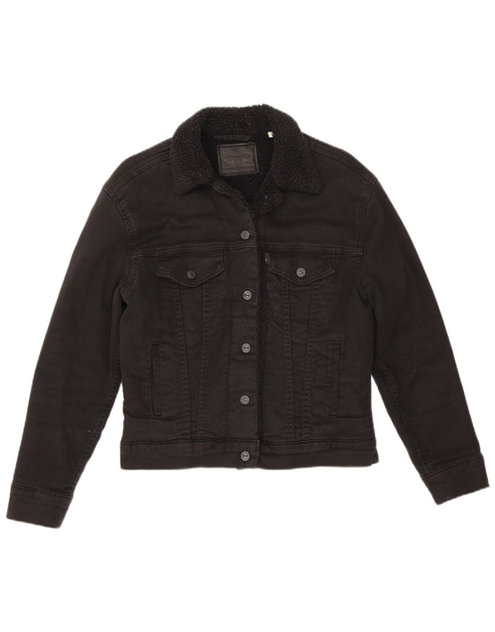 Γυναικείο τζιν σακάκι Levi's Sherpa UK 6 XS μαύρο βαμβακερό