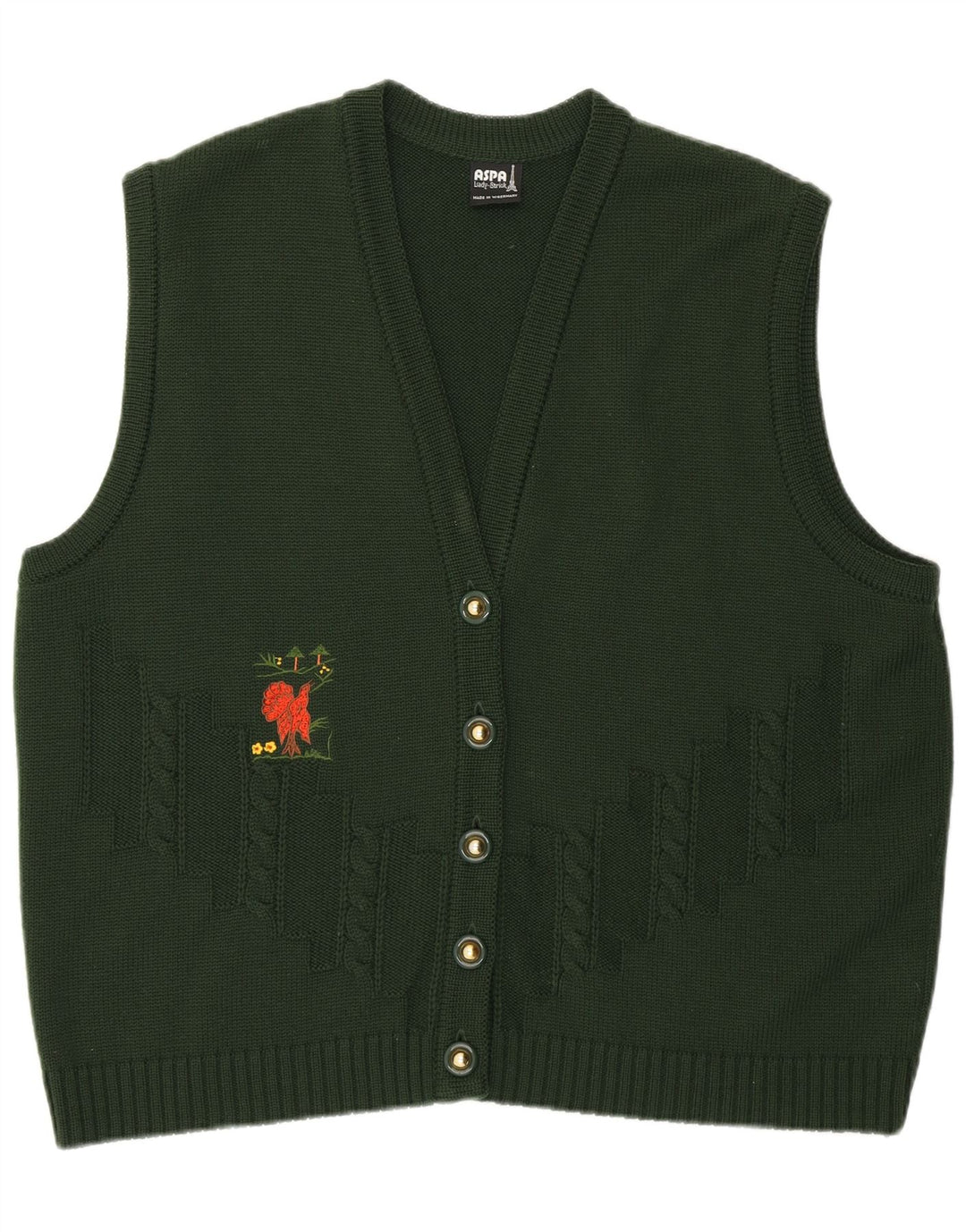 Aspa Γυναικείο Αμάνικο Ζακέτα πουλόβερ EU 46 XL Πράσινο Πολυακρυλικό