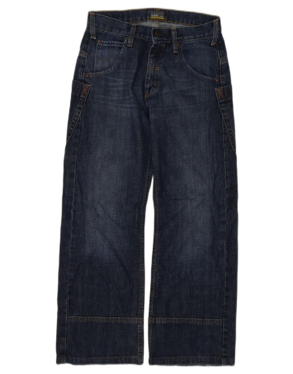 Lee Boys Spencer Wide Leg Jeans 11-12 ετών W28 L27 Navy Blue Cotton