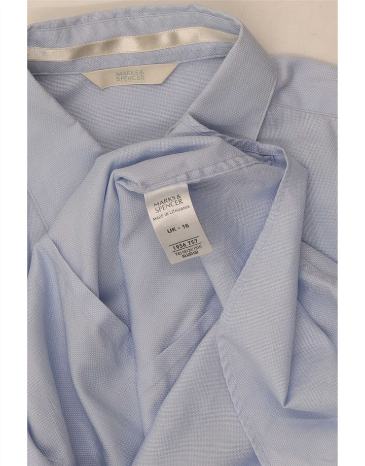 Marks & Spencer Γυναικείο Επίσημο Πουκάμισο UK16 Μεγάλο Μπλε Βαμβακερό