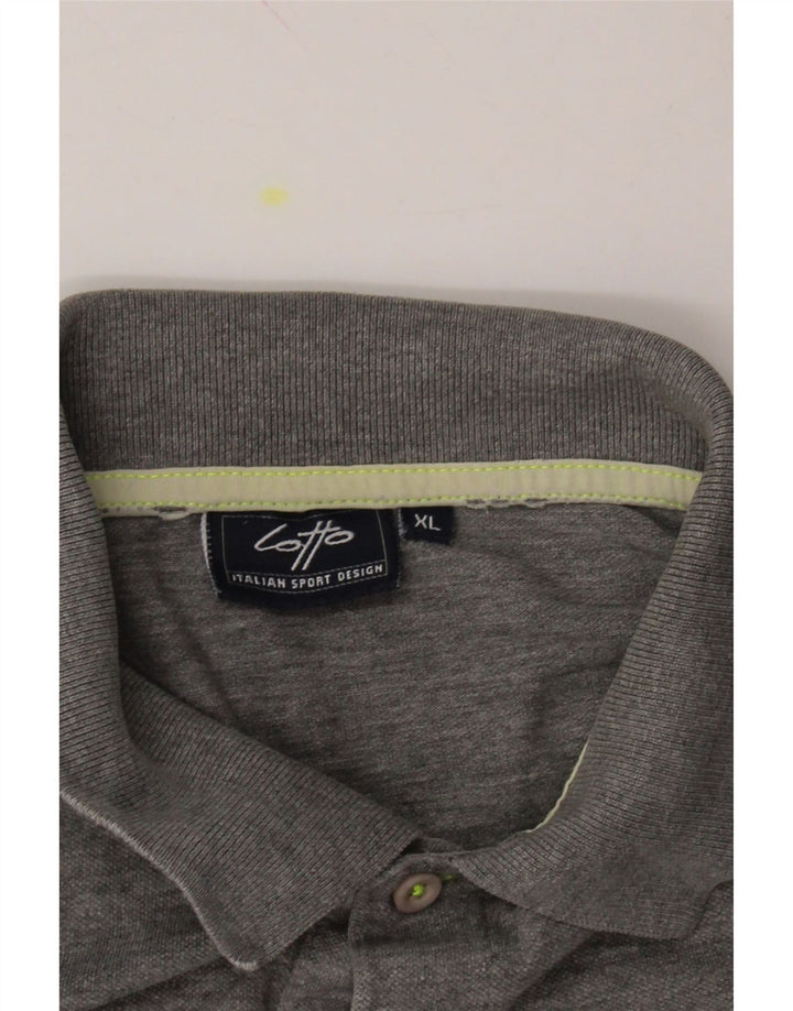 LOTTO Mens Polo Shirt XL Grey Vintage Lotto and Second-Hand Lotto from Messina Hembry 