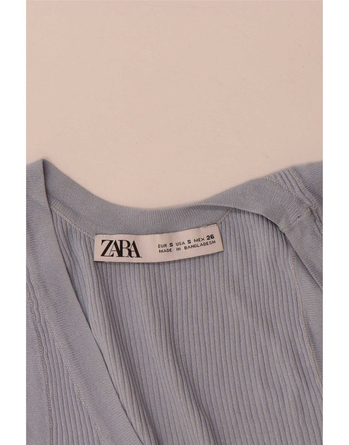 Zara Γυναικείο Γιλέκο Τοπ UK 10 Small Blue Viscose