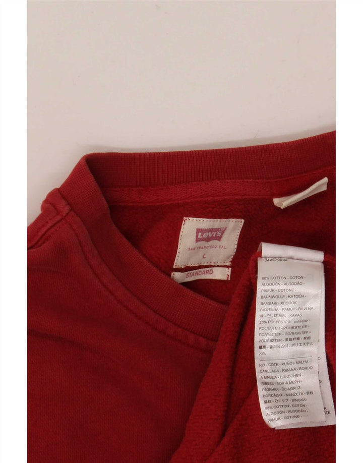 Ανδρικό φούτερ Levi's Standard Fit Jumper μεγάλο κόκκινο βαμβακερό