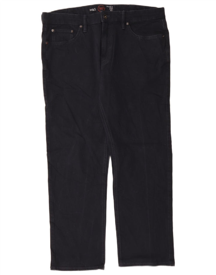 Ανδρικό τζιν ίσιο Marks & Spencer W36 L29 Navy Blue Cotton