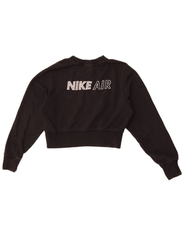 Nike Γυναικεία φούτερ Nike Air Crop Graphic Jumper UK 14 Medium Black