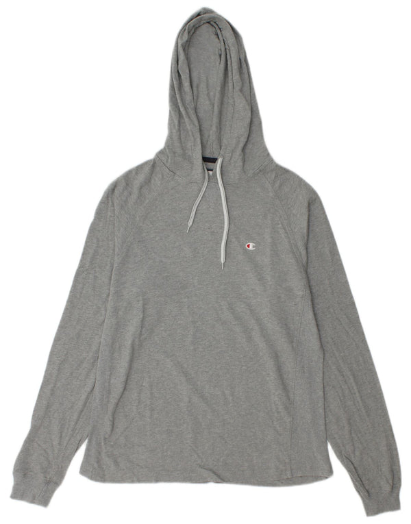 Champion Mens Hoodie Jumper Μεσαίο γκρι βαμβακερό