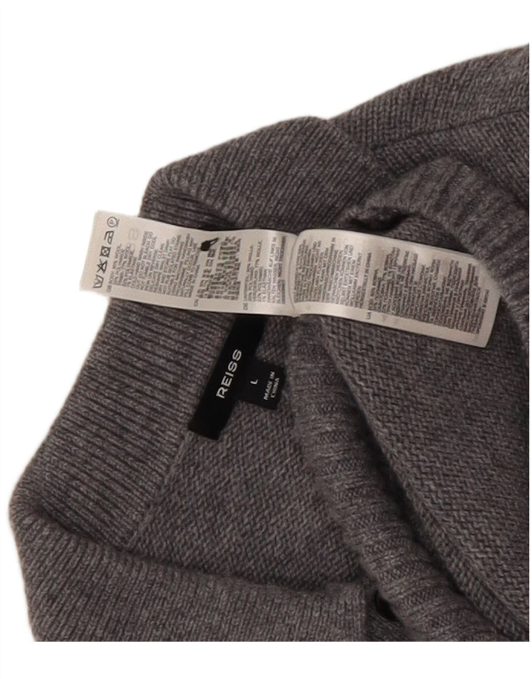 Ανδρικό πουλόβερ Reiss Polo με λαιμόκοψη με μεγάλο γκρι μαλλί