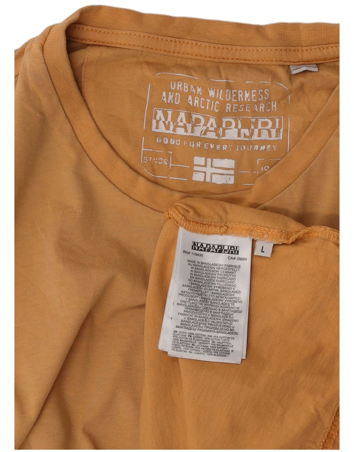 Ανδρικό T-Shirt Napapijri Top Large Beige Βαμβακερό