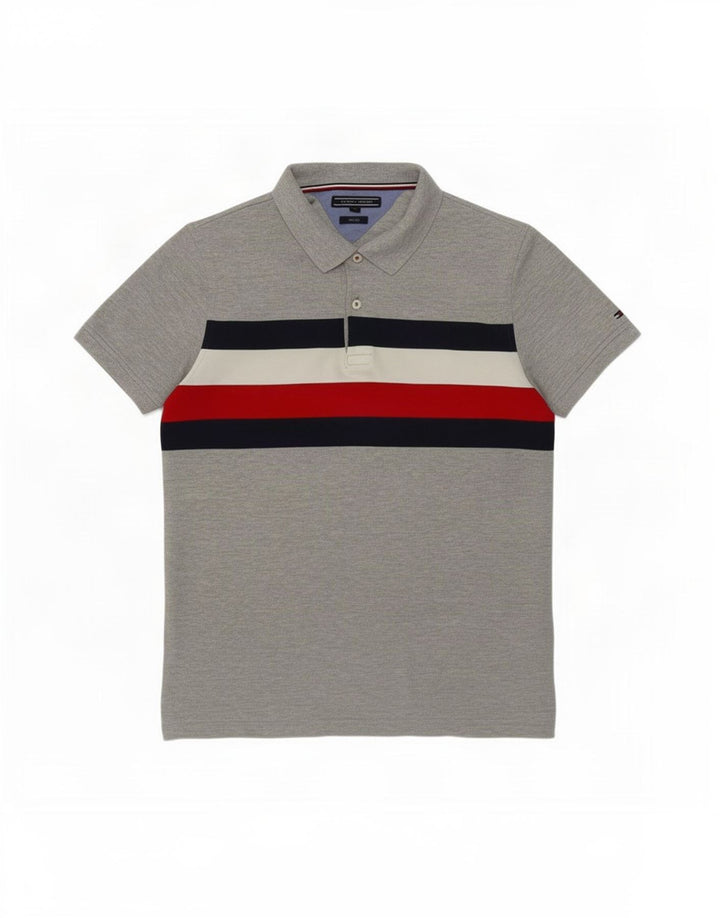 Tommy Hilfiger Ανδρικό πουκάμισο Polo Slim Fit Medium Grey Colourblock