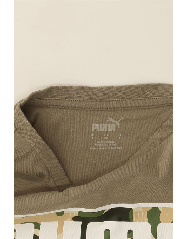 Ανδρικό γραφικό T-Shirt PUMA Top Large Khaki
