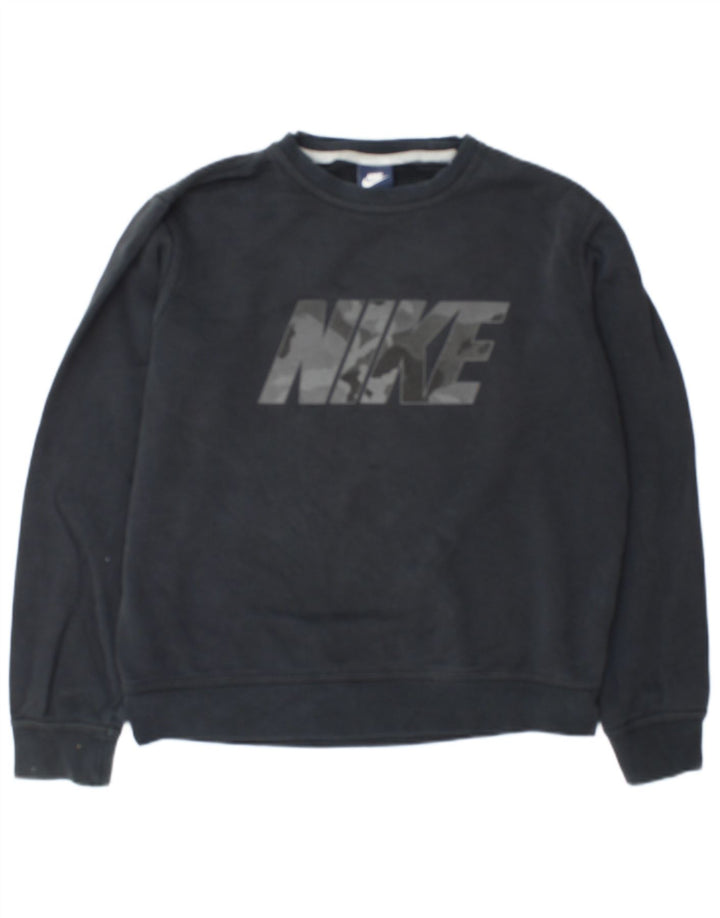 Ανδρικό γραφικό φούτερ Nike, μεσαίο γκρι βαμβακερό
