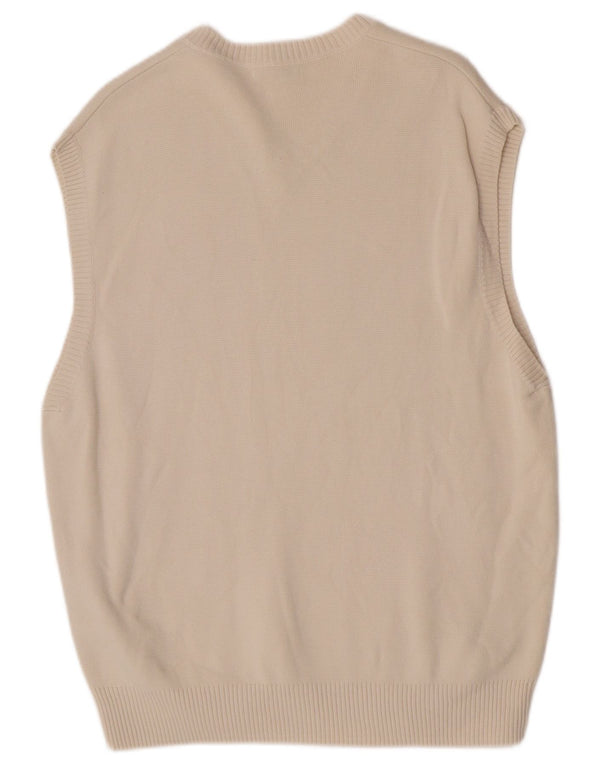 Zara ανδρικό γιλέκο Tank Top Large Off White Βαμβακερό
