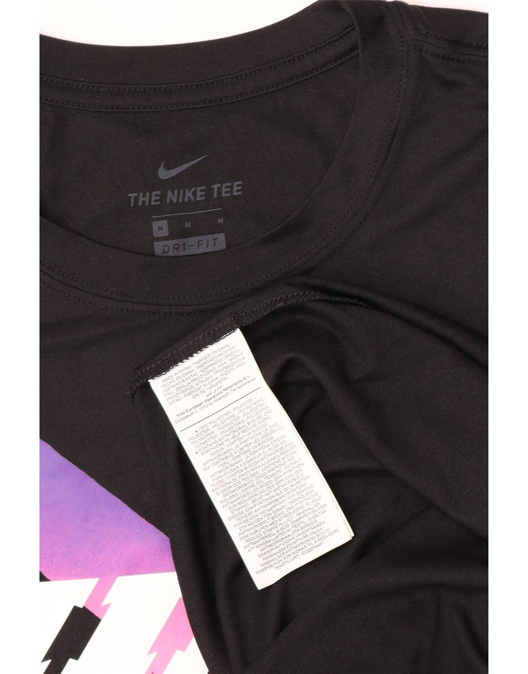 Ανδρικό γραφικό μπλουζάκι Nike Dri Fit, μεσαίο μαύρο πολυεστέρα