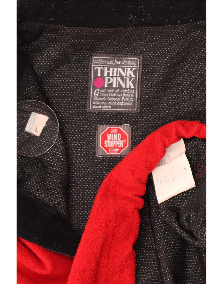 Think Pink Mens Zip Neck Fleece Jumper Μεγάλο κόκκινο χρώμα πολυεστέρας