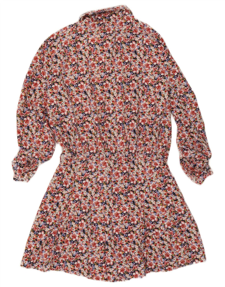 Zara γυναικείο μακρυμάνικο Playsuit UK 10 Μικρό πολύχρωμο φλοράλ πολυεστέρας