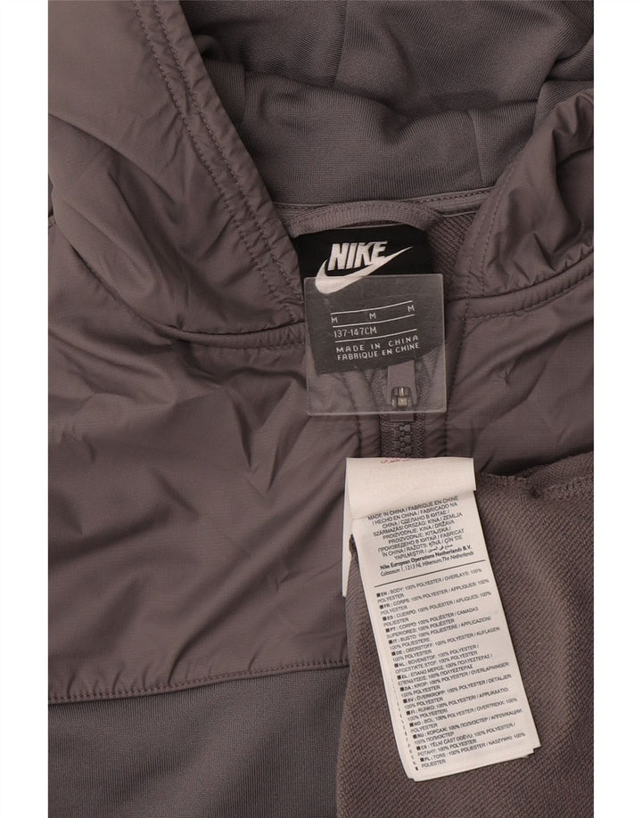 Πουλόβερ Nike Boys με φερμουάρ κουκούλα 10-11 ετών, μεσαίο γκρι, πολυεστέρας