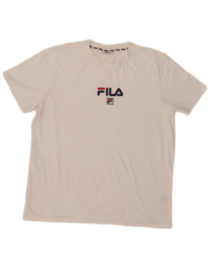 Ανδρικό γραφικό T-Shirt Fila Top XL Λευκό βαμβακερό