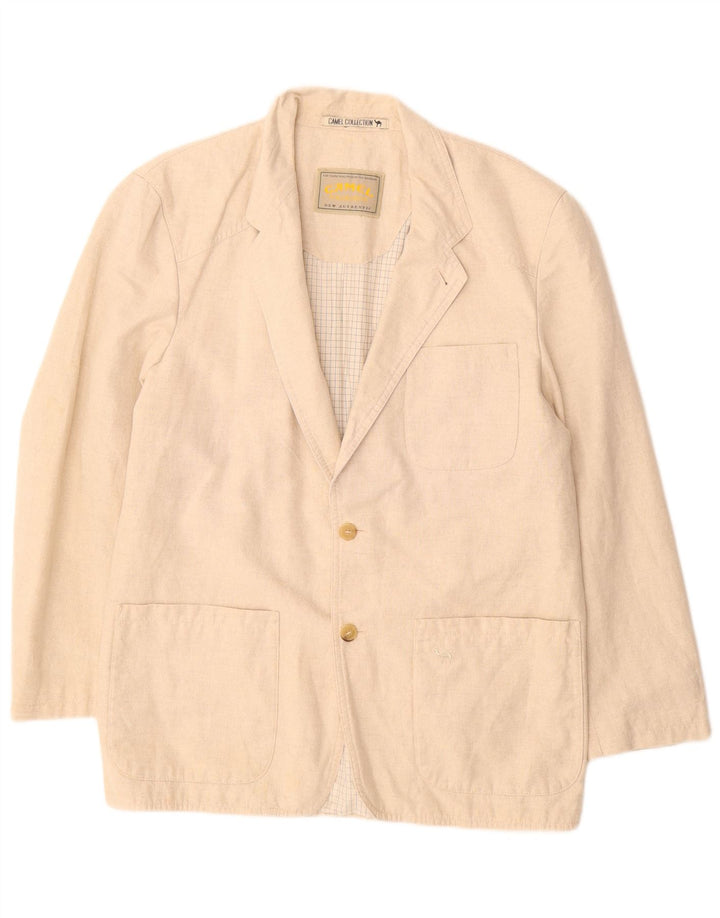 Camel Ανδρικό σακάκι σακάκι με 2 κουμπιά EU 50 Μεγάλο μπεζ βαμβακερό
