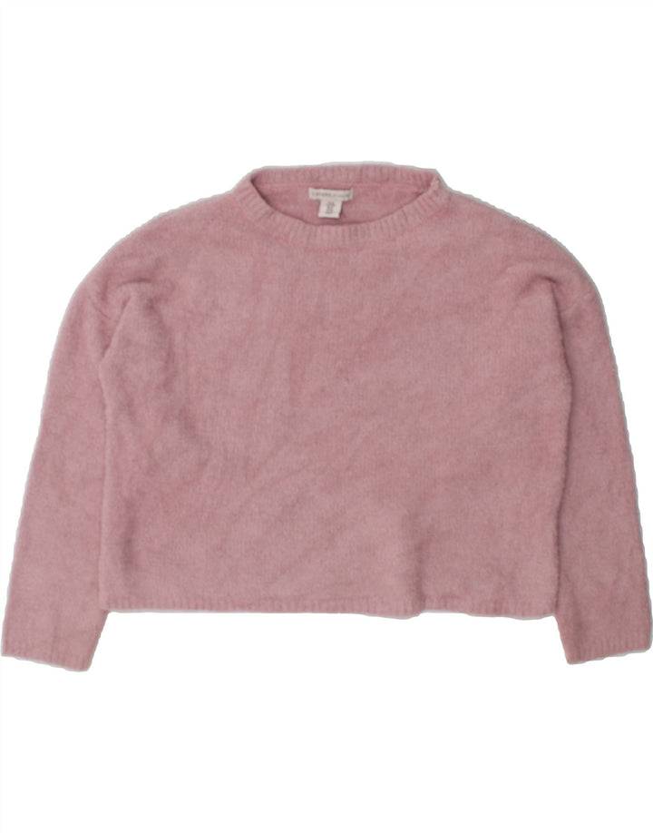 JULES Womens Crop Oversized Boat Neck Jumper Sweater UK 14 Medium Pink Vintage Jules and Second-Hand Jules from Messina Hembry 
