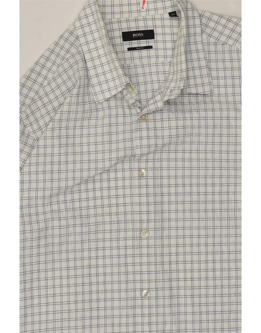 HUGO BOSS Mens Shirt Size 44 Large Grey Check Cotton | Vintage Hugo Boss | Thrift | Second-Hand Hugo Boss | Used Clothing | Messina Hembry 