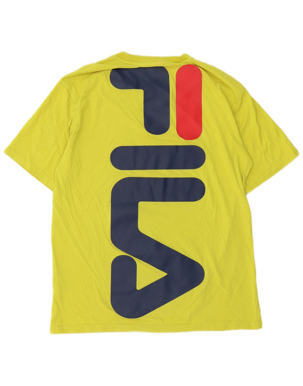 Fila Ανδρικό γραφικό T-Shirt Top Μικρό πράσινο βαμβακερό