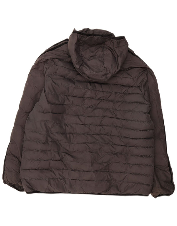 Ανδρικό μπουφάν με κουκούλα Adidas UK 42 XL Γκρι πολυεστέρας