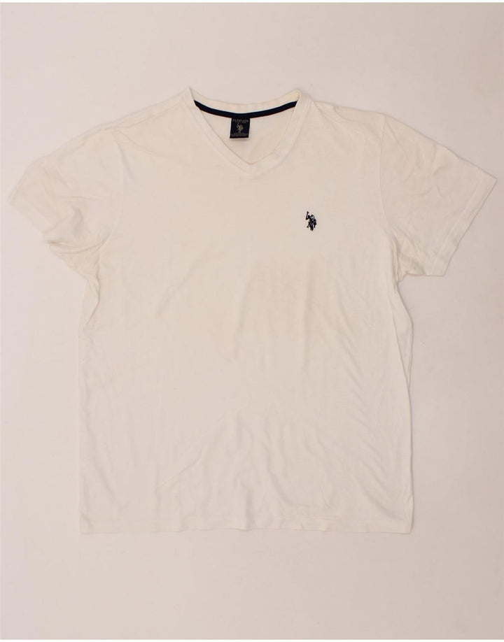 US POLO ASSN Mens T-Shirt Top Medium White Cotton Vintage US Polo Assn and Second-Hand US Polo Assn from Messina Hembry 