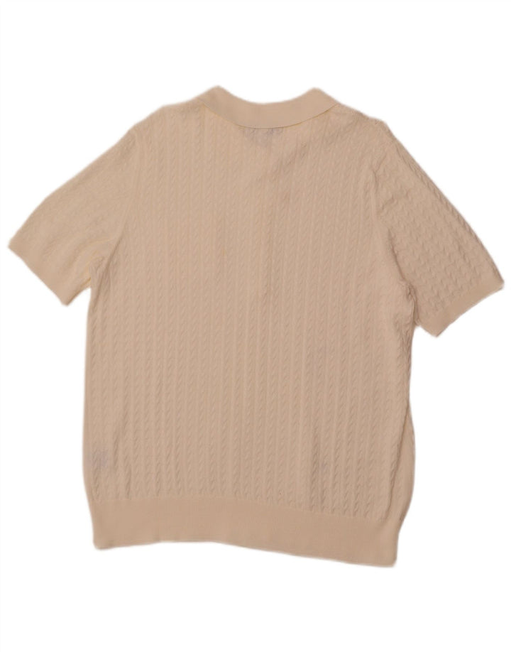 MONA Γυναικείο πουλόβερ με κοντό μανίκι πόλο EU 48 2XL Off White