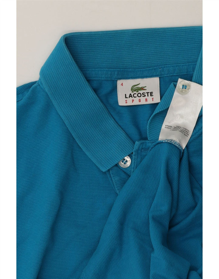 Ανδρικό πουκάμισο πόλο Lacoste, νούμερο 4, μεσαίο μπλε βαμβακερό