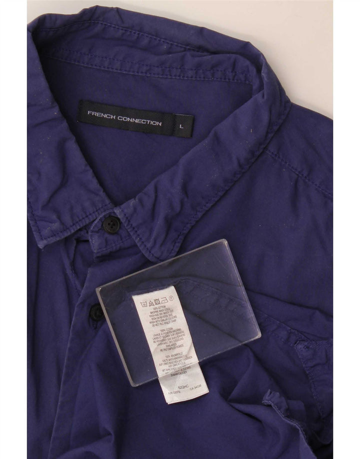 French Connection Ανδρικό πουκάμισο Slim Fit Μεγάλο Navy Blue από βαμβάκι