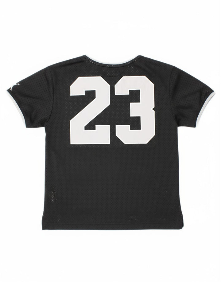 JORDAN Boys Graphic T-Shirt Top 8-9 Years Small  Black Polyester