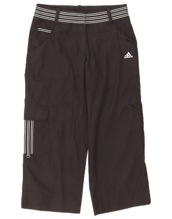ADIDAS Womens Loose Fit Capri Cargo Trousers UK 8 Small W27 L23 Black