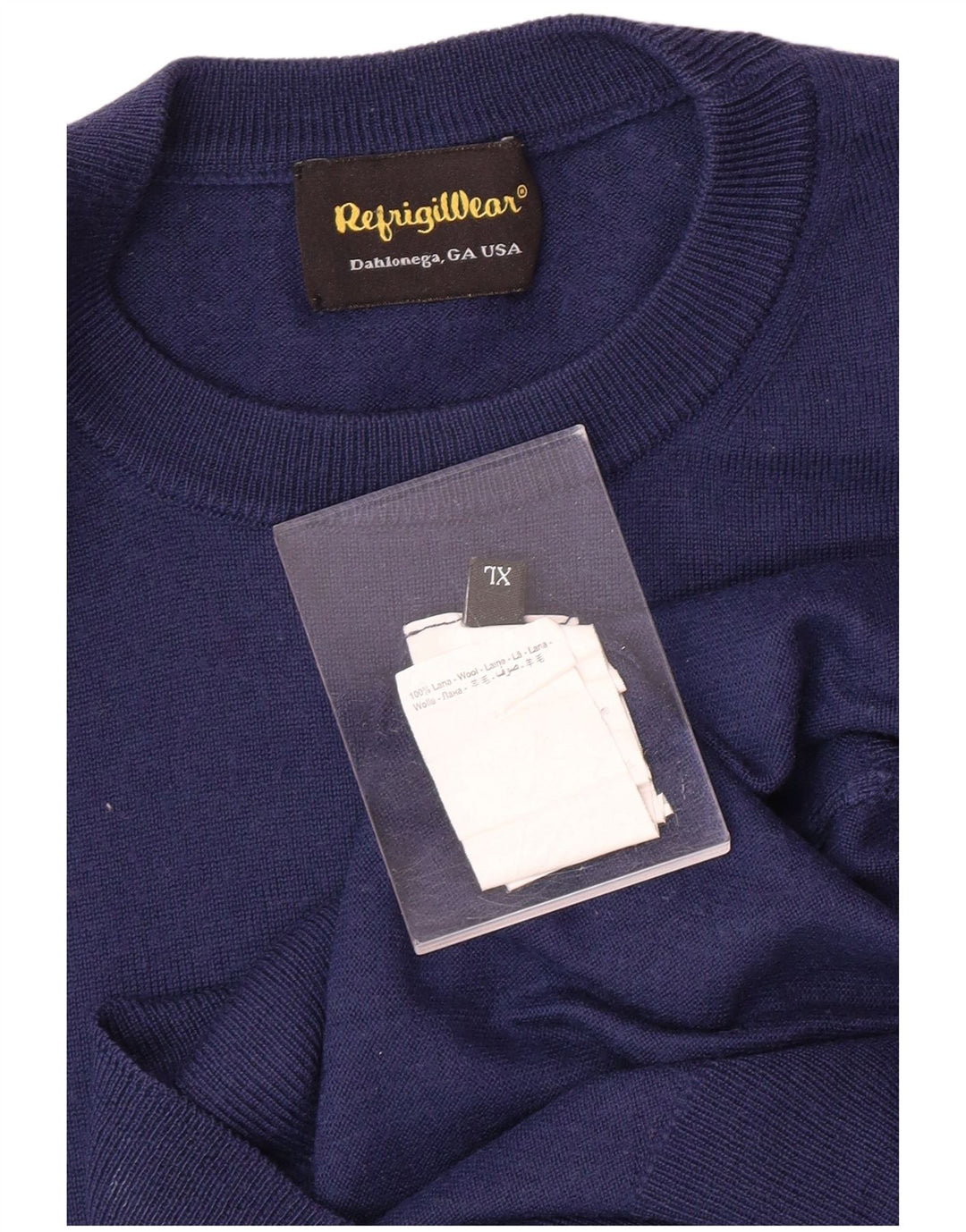 Πουλόβερ REFRIGIWEAR Boys Crew Neck Jumper 15-16 Years XL Navy Blue Wool