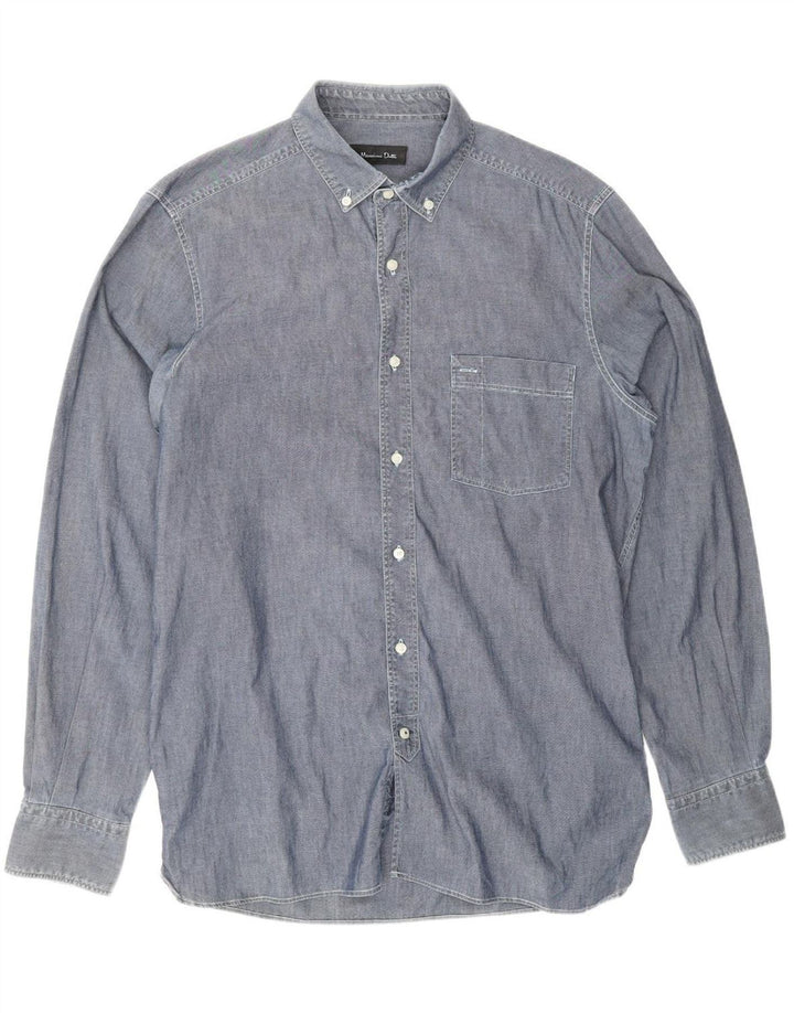 MASSIMO DUTTI Mens Shirt Medium Blue