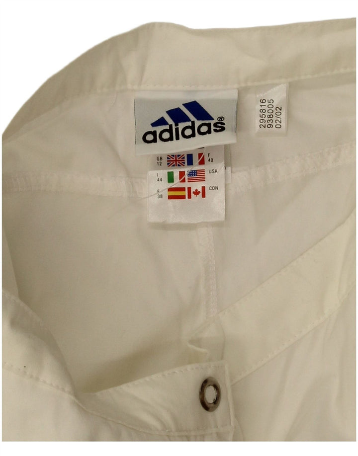 Adidas Γυναικείο σορτς βερμούδα UK 12 Medium W28 Off White Βαμβακερό μπλοκ