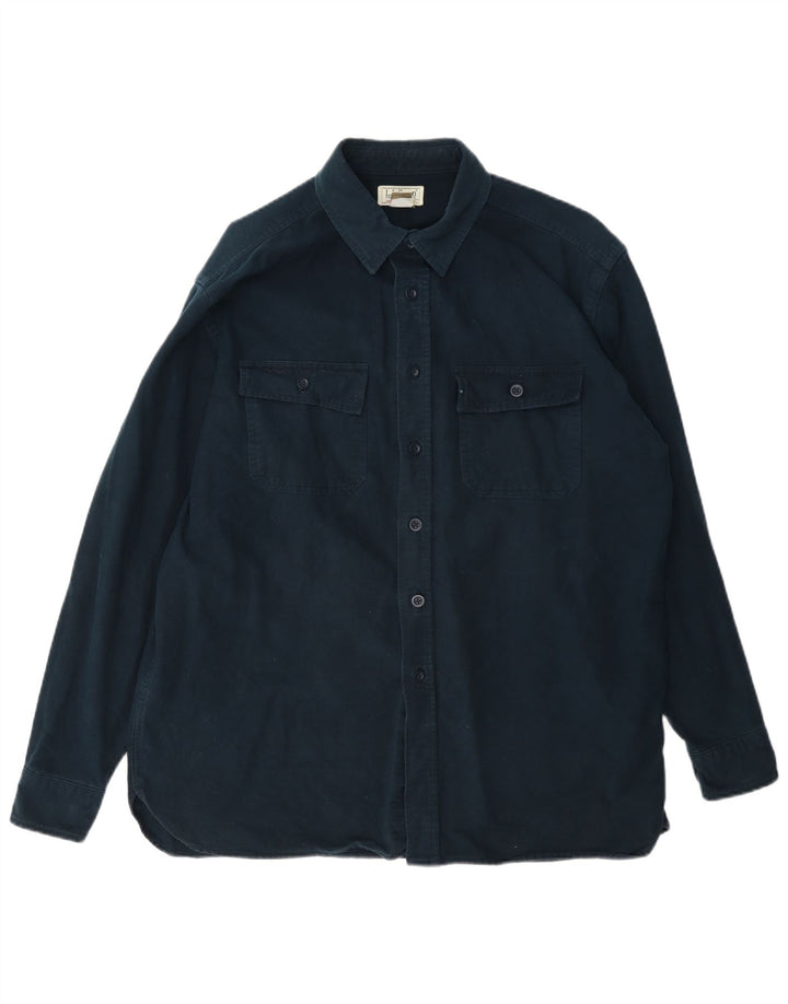 Ανδρικό πουκάμισο L.L.Bean Regular Fit Large Navy Blue από βαμβάκι