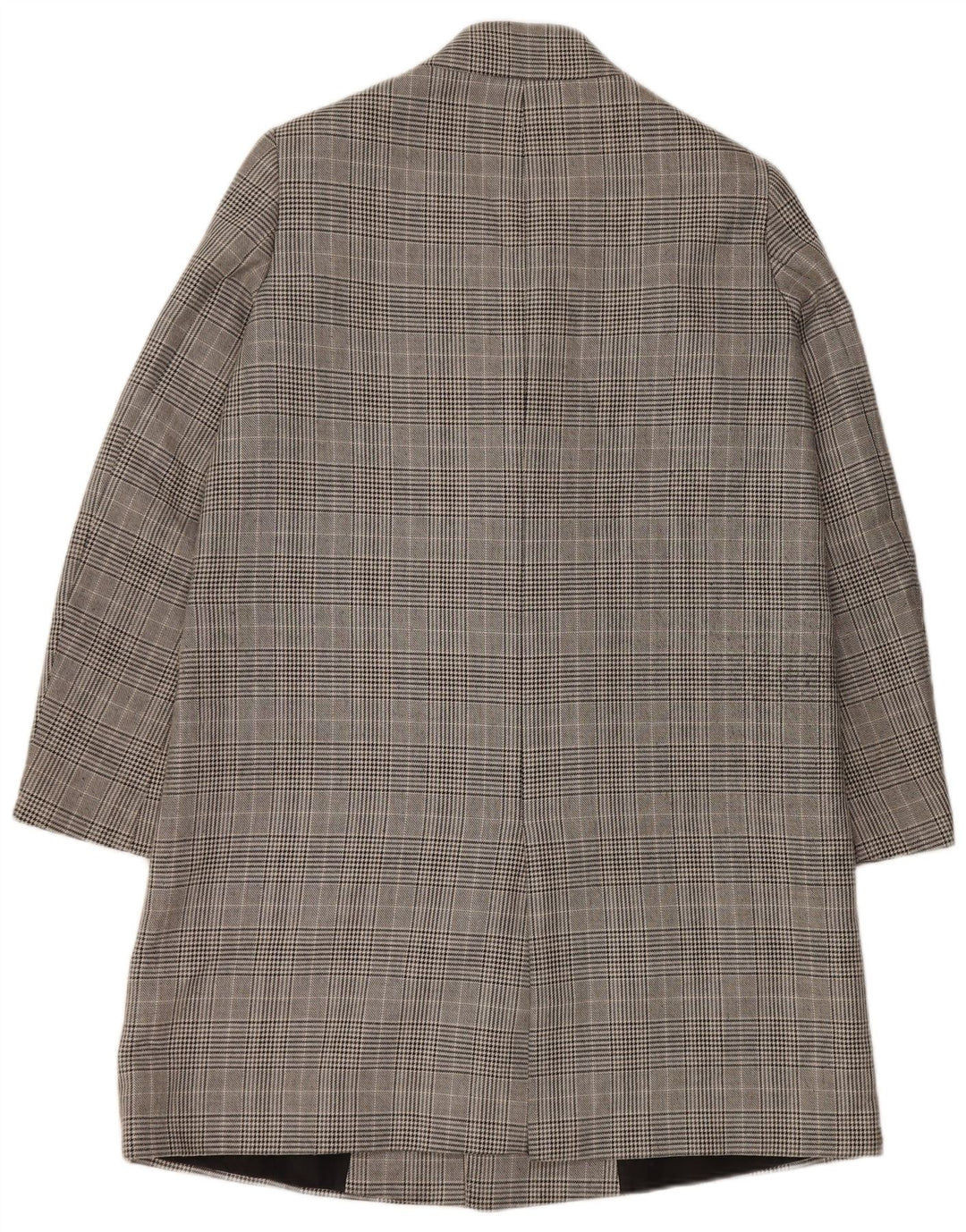 Zara Γυναικείο παλτό με διπλό στήθος UK 16 Large Grey Check Polyester