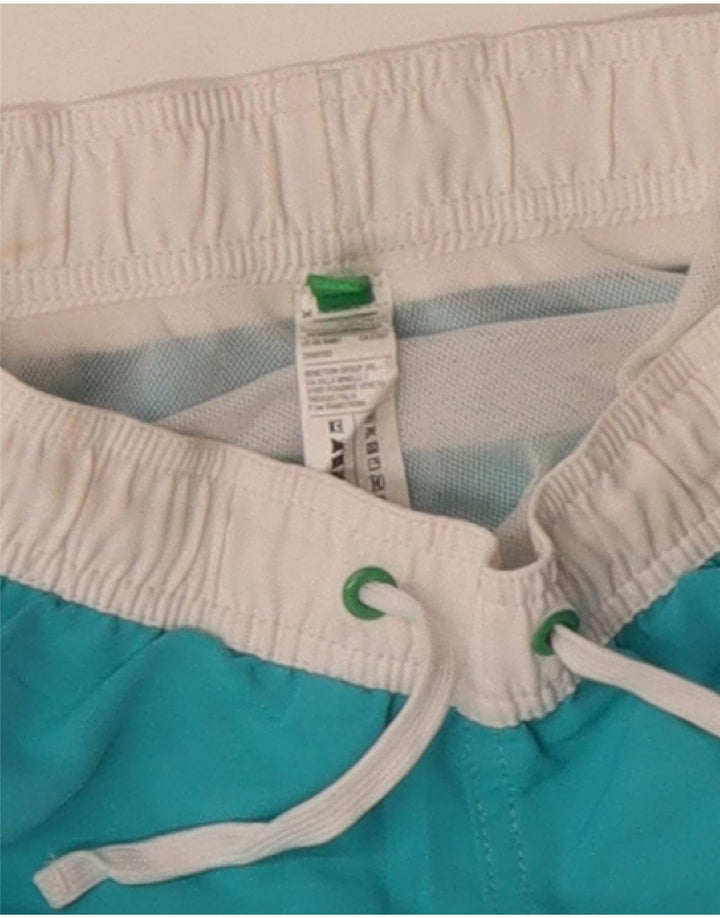 BENETTON Boys γραφικό σορτς κολύμβησης 8-9 ετών Μπλε χρώμα