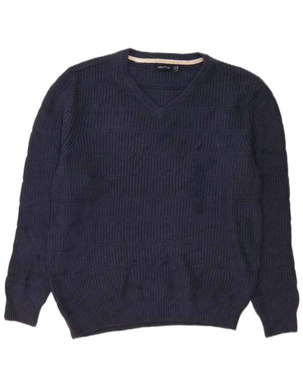 Ανδρικό πουλόβερ Nautica με V λαιμόκοψη XL Navy Blue Cotton