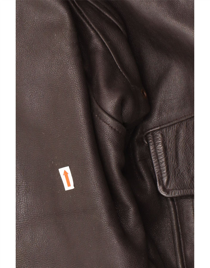 Ανδρικό δερμάτινο μπουφάν πτήσης AVIATRIX UK 42 XL Brown Leather Biker