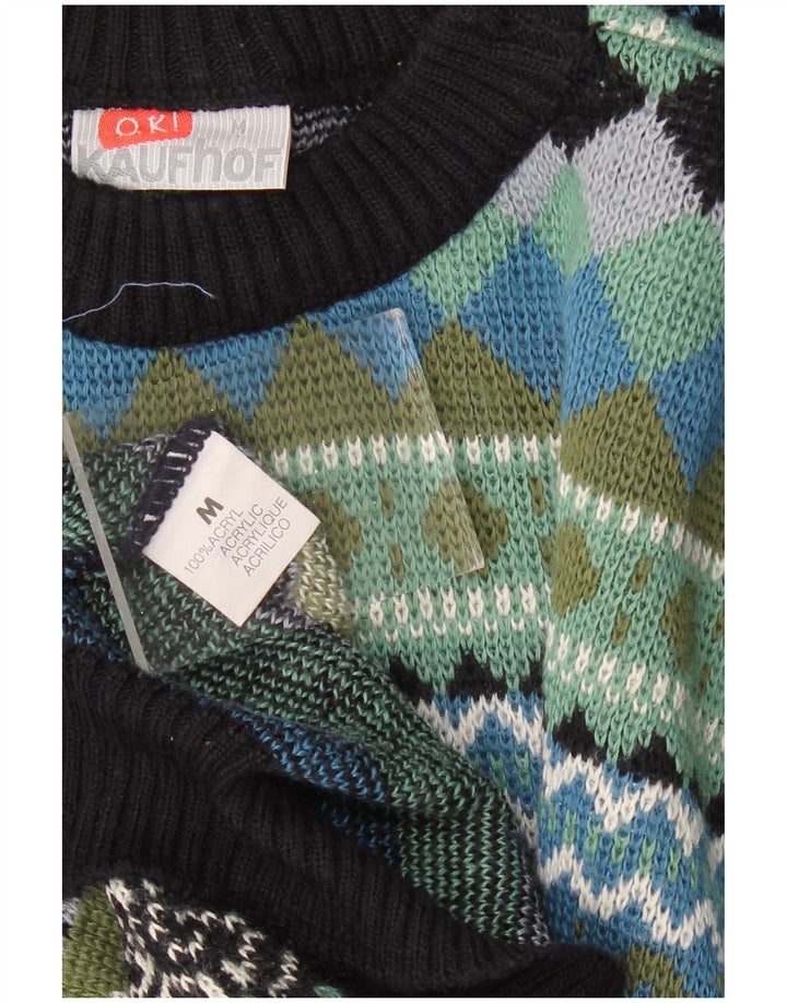 Ανδρικό πουλόβερ με λαιμόκοψη VINTAGE Μεσαίο Πολύχρωμο Γεωμετρικό