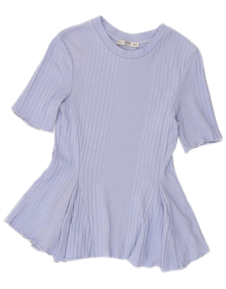 ZARA Γυναικείο Crop Top UK 8 Small Purple