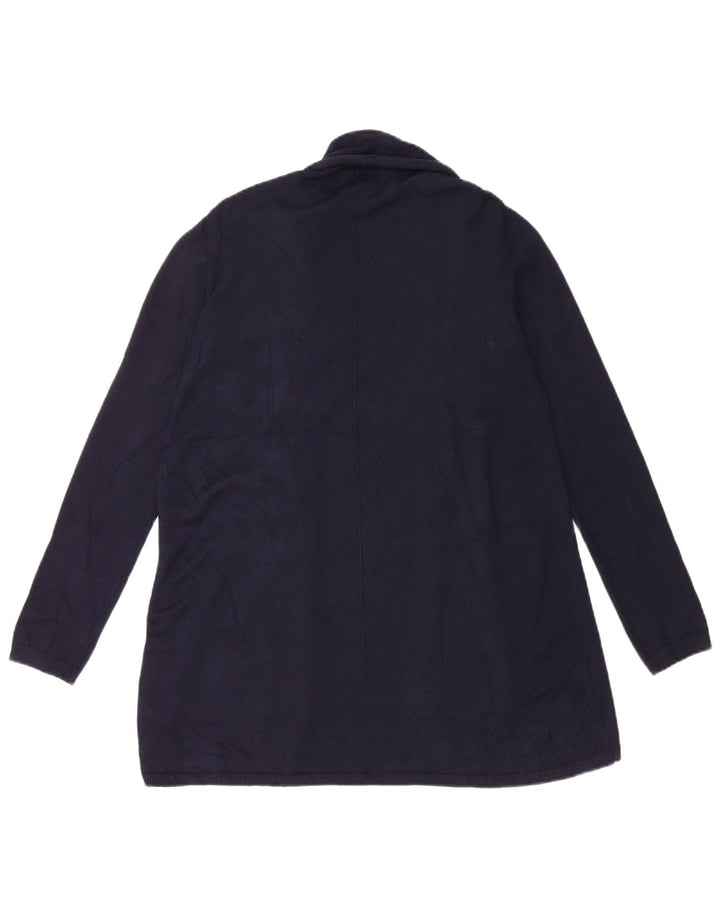 Zara Γυναικείο Ανοιχτό Ζακέτα UK 14 Large Navy Blue