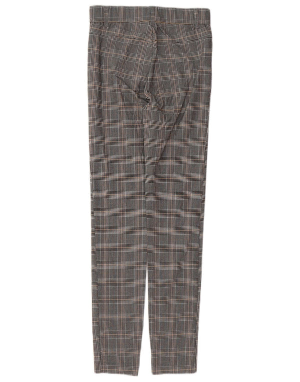 ZARA Γυναικείο Skinny Casual Παντελόνι Small W26 L28 Grey Houndstooth Viscose
