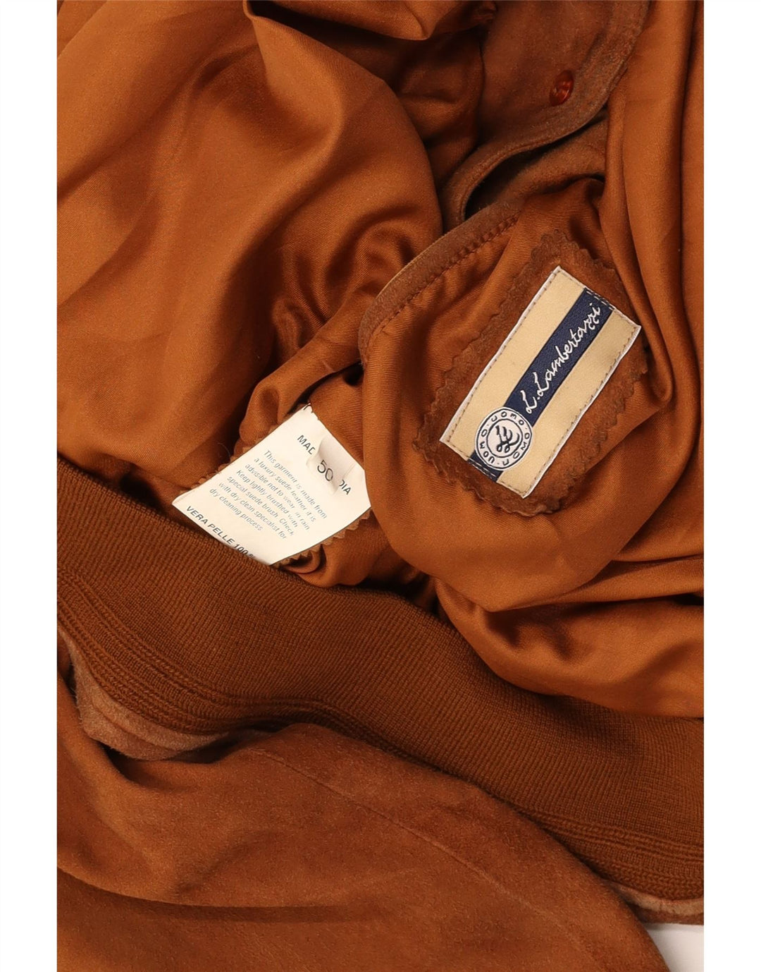 L.LAMBERTAZZI Ανδρικό Suede Bomber Jacket IT 50 Large Brown Leather