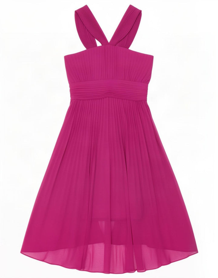 Warehouse Γυναικείο φόρεμα UK 10 Small Maroon Polyester
