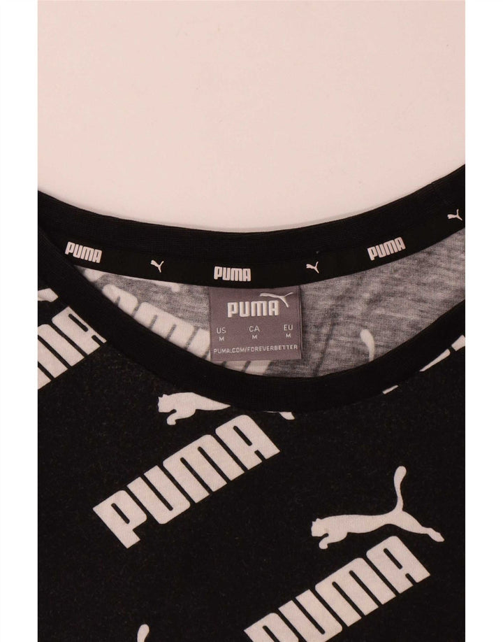 Ανδρικό γραφικό μπλουζάκι Puma, μεσαίο μαύρο βαμβακερό