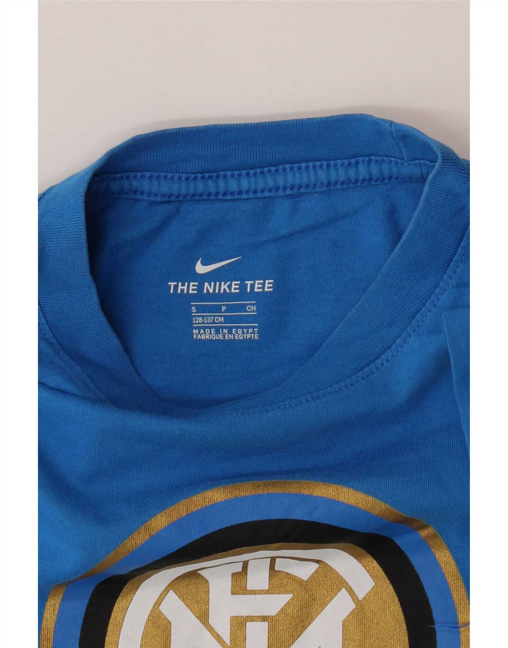Nike Boys Inter Milan Graphic T-shirt Top 8-9 Years Small Blue